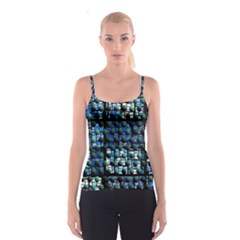 Looking Out At Night, Abstract Venture Adventure (venture Night Ii) Spaghetti Strap Top by DianeClancy