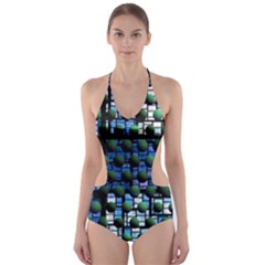 Looking Out At Night, Abstract Venture Adventure (venture Night Ii) Cut-out One Piece Swimsuit by DianeClancy