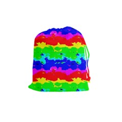 Colorful Digital Abstract  Drawstring Pouches (medium)  by dflcprints