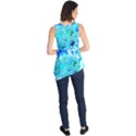 Blue Ice Crystals, Abstract Aqua Azure Cyan Sleeveless Tunic View2