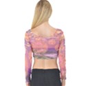 Glorious Skies, Abstract Pink And Yellow Dream Long Sleeve Crop Top View2