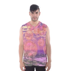 Glorious Skies, Abstract Pink And Yellow Dream Men s Basketball Tank Top by DianeClancy