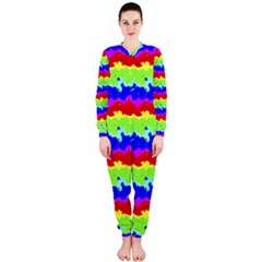 Colorful Abstract Collage Print Onepiece Jumpsuit (ladies)  by dflcprintsclothing