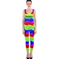 Colorful Abstract Collage Print Onepiece Catsuit by dflcprintsclothing