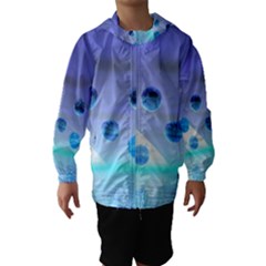 Moonlight Wonder, Abstract Journey To The Unknown Hooded Wind Breaker (kids) by DianeClancy