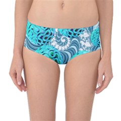 Teal Sea Forest, Abstract Underwater Ocean Mid-waist Bikini Bottoms by DianeClancy