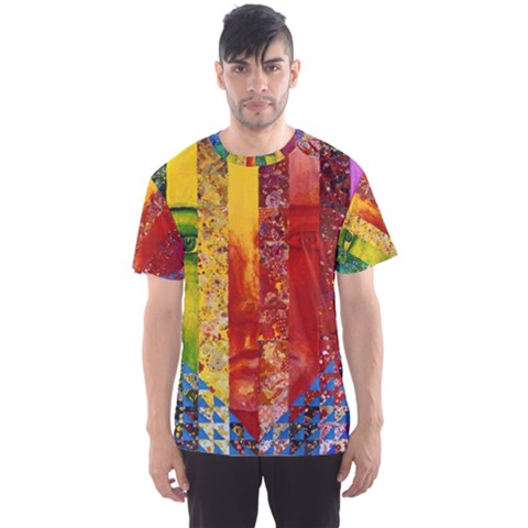Conundrum I, Abstract Rainbow Woman Goddess  Men s Sport Mesh Tee by DianeClancy