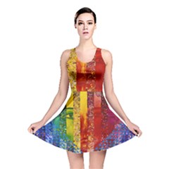 Conundrum I, Abstract Rainbow Woman Goddess  Reversible Skater Dress by DianeClancy