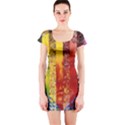 Conundrum I, Abstract Rainbow Woman Goddess  Short Sleeve Bodycon Dress View1