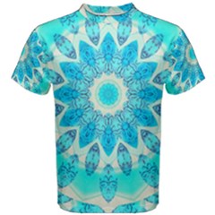 Blue Ice Goddess, Abstract Crystals Of Love Men s Cotton Tee