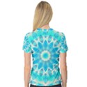 Blue Ice Goddess, Abstract Crystals Of Love Women s V-Neck Sport Mesh Tee View2