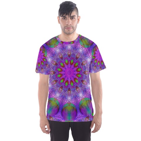 Rainbow At Dusk, Abstract Star Of Light Men s Sport Mesh Tee by DianeClancy