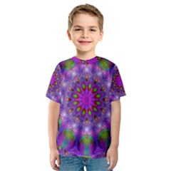 Rainbow At Dusk, Abstract Star Of Light Kid s Sport Mesh Tee