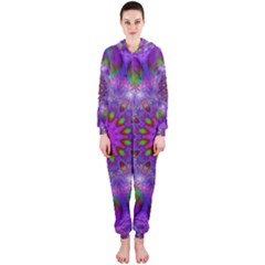 Rainbow At Dusk, Abstract Star Of Light Hooded Jumpsuit (ladies)  by DianeClancy