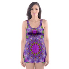 Rainbow At Dusk, Abstract Star Of Light Skater Dress Swimsuit by DianeClancy