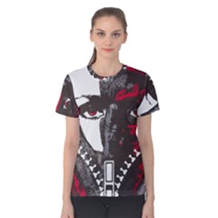 Zipper Face Women s Cotton Tee Short Sleeve