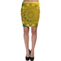 Yellow Green Abstract Wheel Of Fire Bodycon Skirts View1