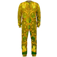 Yellow Green Abstract Wheel Of Fire Onepiece Jumpsuit (men)  by DianeClancy