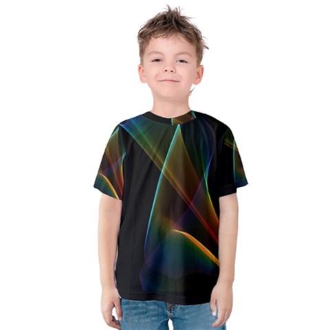 Abstract Rainbow Lily, Colorful Mystical Flower  Kid s Cotton Tee by DianeClancy