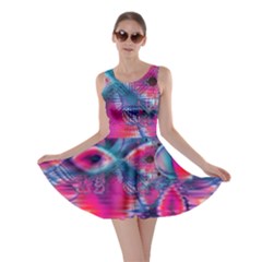 Cosmic Heart Of Fire, Abstract Crystal Palace Skater Dress by DianeClancy