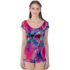 Cosmic Heart Of Fire, Abstract Crystal Palace Boyleg Leotard (ladies) by DianeClancy