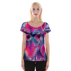 Cosmic Heart Of Fire, Abstract Crystal Palace Women s Cap Sleeve Top by DianeClancy