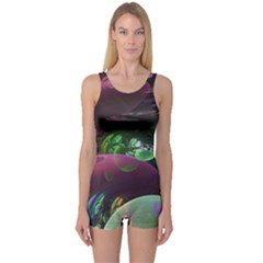 Creation Of The Rainbow Galaxy, Abstract One Piece Boyleg Swimsuit by DianeClancy