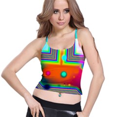 Crossroads Of Awakening, Abstract Rainbow Doorway  Spaghetti Strap Bra Top by DianeClancy