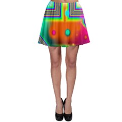 Crossroads Of Awakening, Abstract Rainbow Doorway  Skater Skirt by DianeClancy