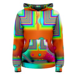 Crossroads Of Awakening, Abstract Rainbow Doorway  Women s Pullover Hoodie by DianeClancy