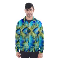 Crystal Lime Turquoise Heart Of Love, Abstract Wind Breaker (men) by DianeClancy