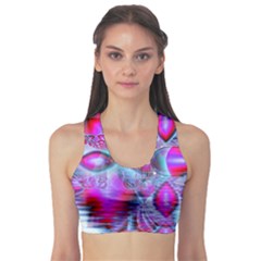 Crystal Northern Lights Palace, Abstract Ice  Sports Bra by DianeClancy