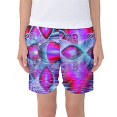 Crystal Northern Lights Palace, Abstract Ice  Women s Basketball Shorts by DianeClancy