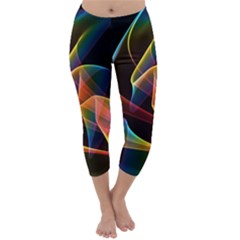 Crystal Rainbow, Abstract Winds Of Love  Capri Winter Leggings  by DianeClancy