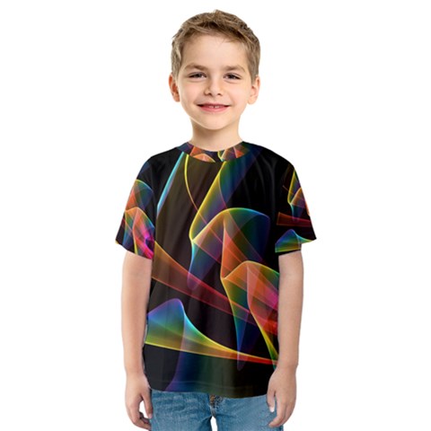 Crystal Rainbow, Abstract Winds Of Love  Kid s Sport Mesh Tee by DianeClancy