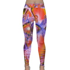 Crystal Star Dance, Abstract Purple Orange Yoga Leggings by DianeClancy