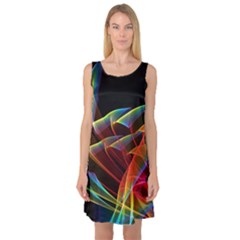 Dancing Northern Lights, Abstract Summer Sky  Sleeveless Satin Nightdress by DianeClancy