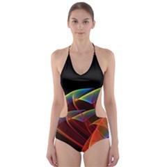 Dancing Northern Lights, Abstract Summer Sky  Cut-out One Piece Swimsuit by DianeClancy