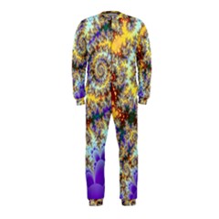 Desert Winds, Abstract Gold Purple Cactus  Onepiece Jumpsuit (kids) by DianeClancy