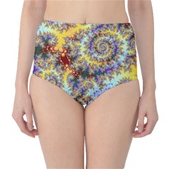 Desert Winds, Abstract Gold Purple Cactus  High-waist Bikini Bottoms by DianeClancy