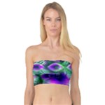 Evening Crystal Primrose, Abstract Night Flowers Bandeau Top