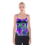 Evening Crystal Primrose, Abstract Night Flowers Spaghetti Strap Top