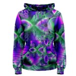 Evening Crystal Primrose, Abstract Night Flowers Women s Pullover Hoodie