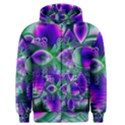 Evening Crystal Primrose, Abstract Night Flowers Men s Zipper Hoodie View1