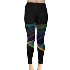  Flowing Fabric Of Rainbow Light, Abstract  Leggings  by DianeClancy