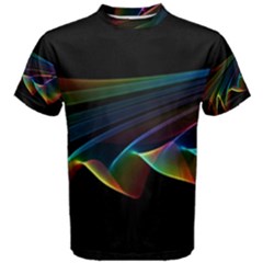  Flowing Fabric Of Rainbow Light, Abstract  Men s Cotton Tee by DianeClancy