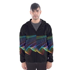  Flowing Fabric Of Rainbow Light, Abstract  Hooded Wind Breaker (men) by DianeClancy