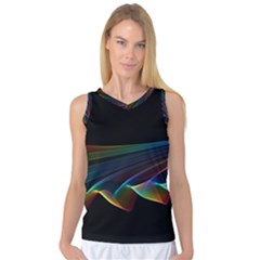  Flowing Fabric Of Rainbow Light, Abstract  Women s Basketball Tank Top by DianeClancy