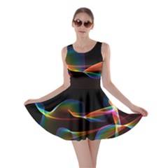 Fluted Cosmic Rafluted Cosmic Rainbow, Abstract Winds Skater Dress by DianeClancy
