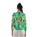 Golden Teal Peacock, Abstract Copper Crystal Wind Breaker (Women) View2